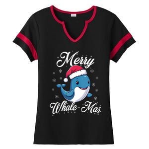 Merry Whalemas Whale With Santa Hat Orcas Christmas Puns Tank Top Ladies Halftime Notch Neck Tee