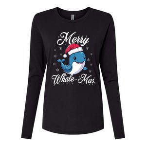 Merry Whalemas Whale With Santa Hat Orcas Christmas Puns Tank Top Womens Cotton Relaxed Long Sleeve T-Shirt