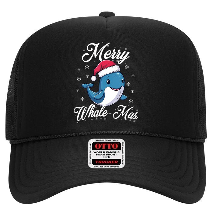 Merry Whalemas Whale With Santa Hat Orcas Christmas Puns Tank Top High Crown Mesh Back Trucker Hat