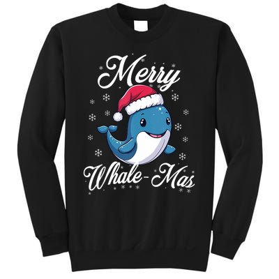 Merry Whalemas Whale With Santa Hat Orcas Christmas Puns Tank Top Sweatshirt