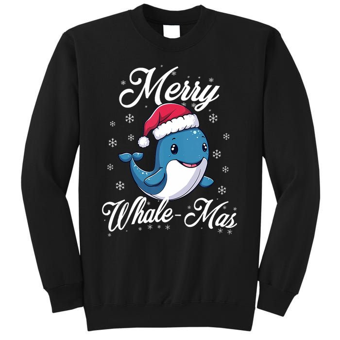 Merry Whalemas Whale With Santa Hat Orcas Christmas Puns Tank Top Sweatshirt