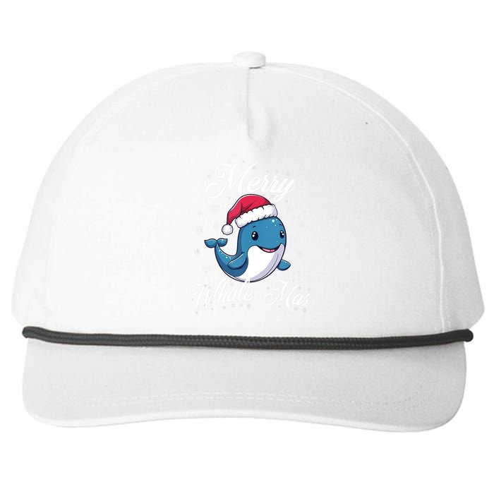 Merry Whalemas Whale With Santa Hat Orcas Christmas Puns Tank Top Snapback Five-Panel Rope Hat