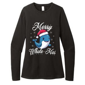 Merry Whalemas Whale With Santa Hat Orcas Christmas Puns Tank Top Womens CVC Long Sleeve Shirt