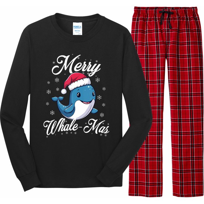 Merry Whalemas Whale With Santa Hat Orcas Christmas Puns Tank Top Long Sleeve Pajama Set