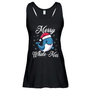 Merry Whalemas Whale With Santa Hat Orcas Christmas Puns Tank Top Ladies Essential Flowy Tank