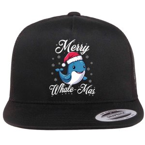 Merry Whalemas Whale With Santa Hat Orcas Christmas Puns Tank Top Flat Bill Trucker Hat