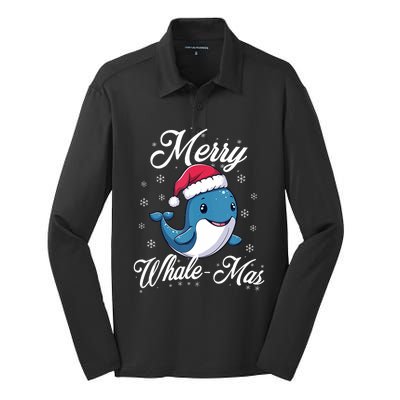 Merry Whalemas Whale With Santa Hat Orcas Christmas Puns Tank Top Silk Touch Performance Long Sleeve Polo