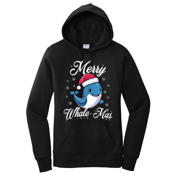 Merry Whalemas Whale With Santa Hat Orcas Christmas Puns Tank Top Women's Pullover Hoodie