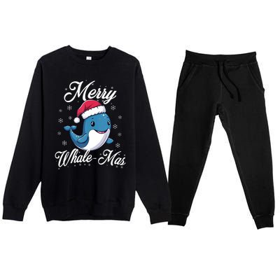 Merry Whalemas Whale With Santa Hat Orcas Christmas Puns Tank Top Premium Crewneck Sweatsuit Set