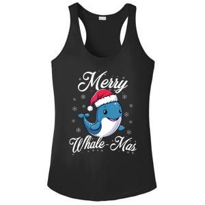 Merry Whalemas Whale With Santa Hat Orcas Christmas Puns Tank Top Ladies PosiCharge Competitor Racerback Tank