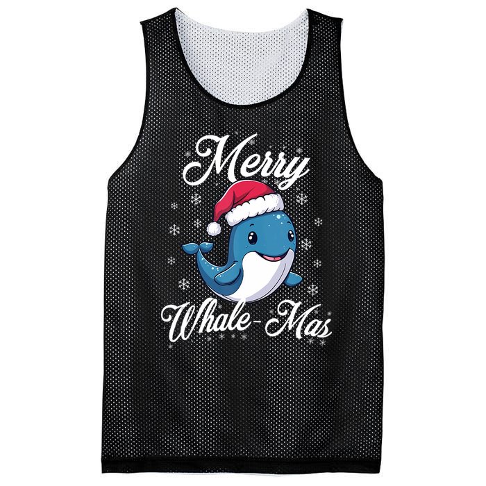 Merry Whalemas Whale With Santa Hat Orcas Christmas Puns Tank Top Mesh Reversible Basketball Jersey Tank