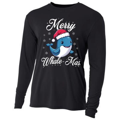 Merry Whalemas Whale With Santa Hat Orcas Christmas Puns Tank Top Cooling Performance Long Sleeve Crew