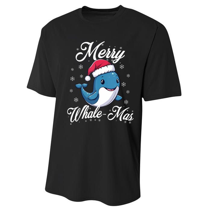 Merry Whalemas Whale With Santa Hat Orcas Christmas Puns Tank Top Performance Sprint T-Shirt