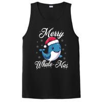 Merry Whalemas Whale With Santa Hat Orcas Christmas Puns Tank Top PosiCharge Competitor Tank