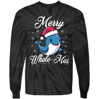 Merry Whalemas Whale With Santa Hat Orcas Christmas Puns Tank Top Tie-Dye Long Sleeve Shirt