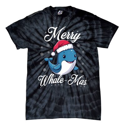 Merry Whalemas Whale With Santa Hat Orcas Christmas Puns Tank Top Tie-Dye T-Shirt