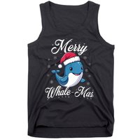 Merry Whalemas Whale With Santa Hat Orcas Christmas Puns Tank Top Tank Top