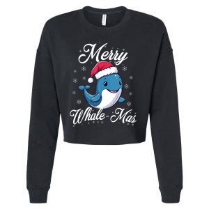 Merry Whalemas Whale With Santa Hat Orcas Christmas Puns Tank Top Cropped Pullover Crew