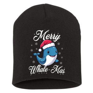 Merry Whalemas Whale With Santa Hat Orcas Christmas Puns Tank Top Short Acrylic Beanie