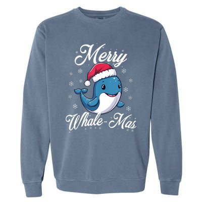 Merry Whalemas Whale With Santa Hat Orcas Christmas Puns Tank Top Garment-Dyed Sweatshirt