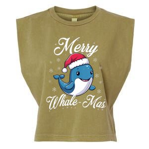 Merry Whalemas Whale With Santa Hat Orcas Christmas Puns Tank Top Garment-Dyed Women's Muscle Tee