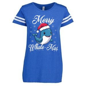 Merry Whalemas Whale With Santa Hat Orcas Christmas Puns Tank Top Enza Ladies Jersey Football T-Shirt