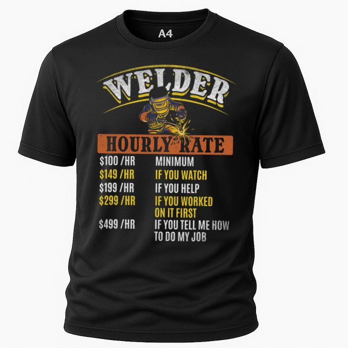 Metal Worker Welding MIG Welder Funny Welder Hourly Rate Cooling Performance Crew T-Shirt
