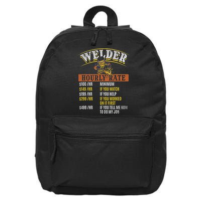 Metal Worker Welding MIG Welder Funny Welder Hourly Rate 16 in Basic Backpack