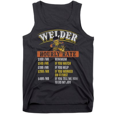 Metal Worker Welding MIG Welder Funny Welder Hourly Rate Tank Top
