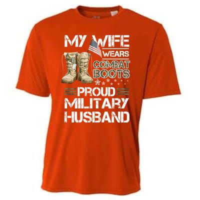 My Wife Wears Combat Boots Proud Military Husband Cute Gift Cooling Performance Crew T-Shirt