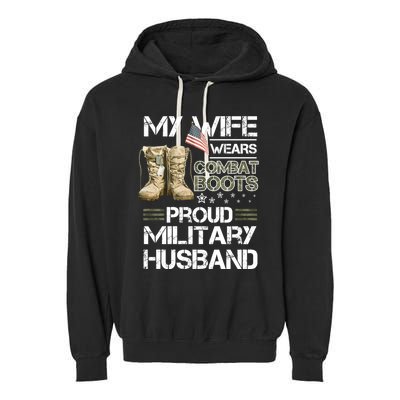 My Wife Wears Combat Boots Proud Military Husband Cute Gift Garment-Dyed Fleece Hoodie