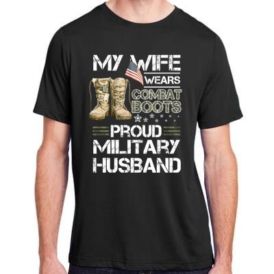 My Wife Wears Combat Boots Proud Military Husband Cute Gift Adult ChromaSoft Performance T-Shirt