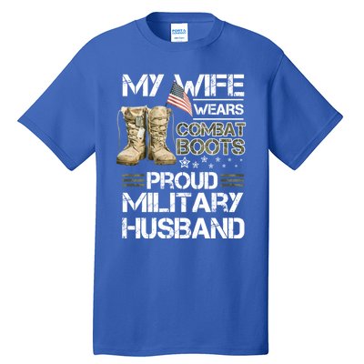 My Wife Wears Combat Boots Proud Military Husband Cute Gift Tall T-Shirt