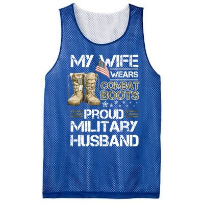 My Wife Wears Combat Boots Proud Military Husband Cute Gift Mesh Reversible Basketball Jersey Tank