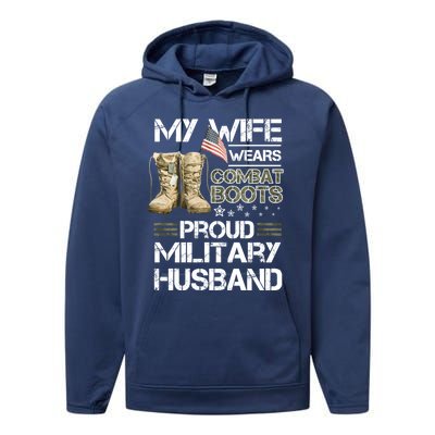 My Wife Wears Combat Boots Proud Military Husband Cute Gift Performance Fleece Hoodie