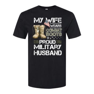 My Wife Wears Combat Boots Proud Military Husband Cute Gift Softstyle CVC T-Shirt