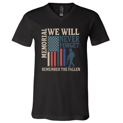 Memorial We Will Never Forget V-Neck T-Shirt