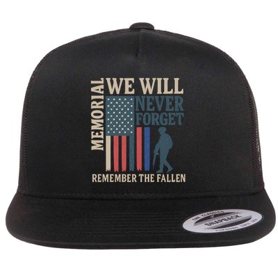 Memorial We Will Never Forget Flat Bill Trucker Hat