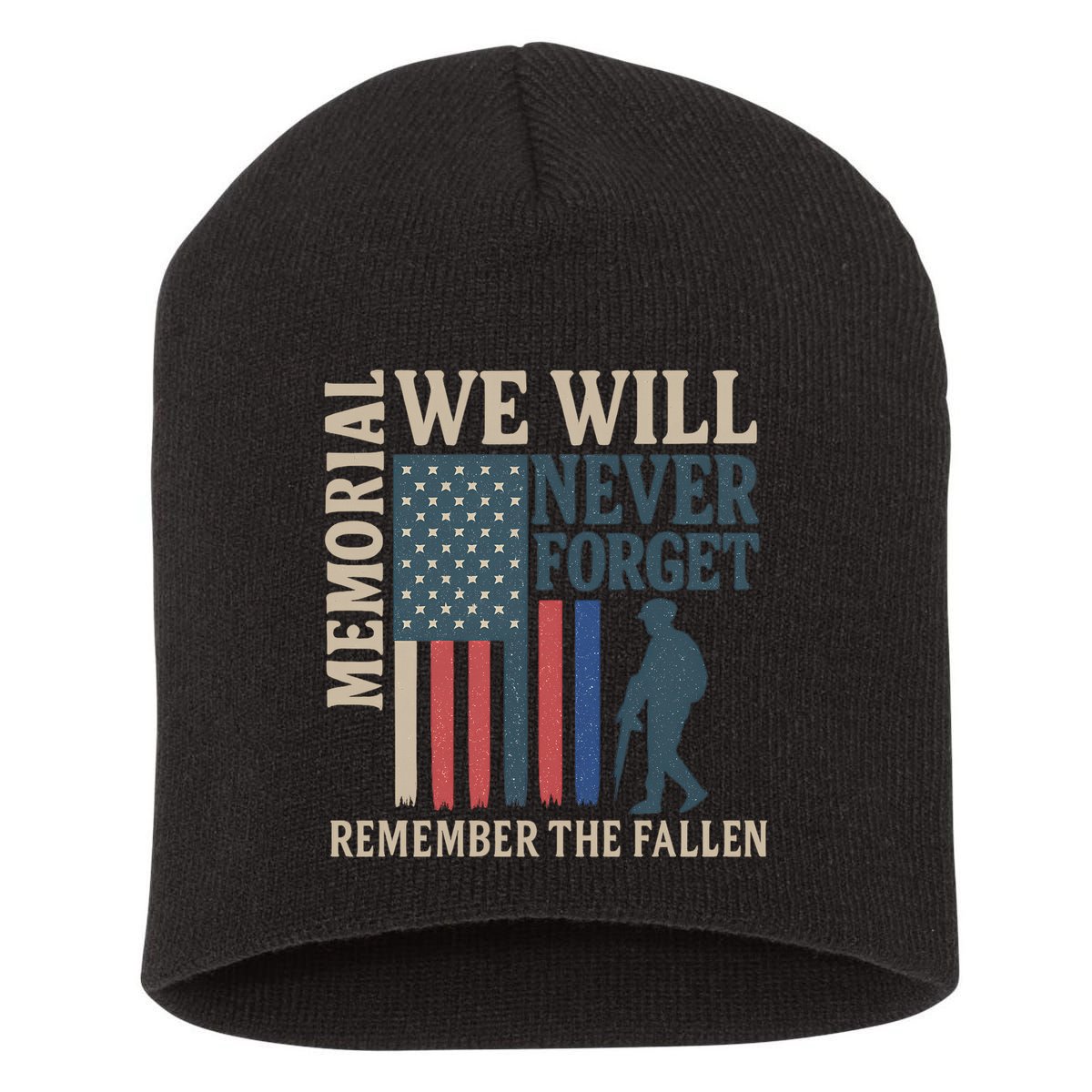 Memorial We Will Never Forget Short Acrylic Beanie