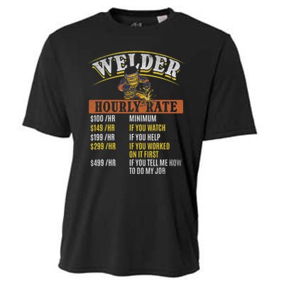 Metal Worker Welding MIG Welder Funny Welder Hourly Rate Cooling Performance Crew T-Shirt