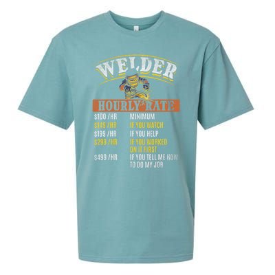 Metal Worker Welding MIG Welder Funny Welder Hourly Rate Sueded Cloud Jersey T-Shirt