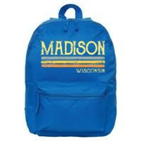 Madison Wisconsin Wi Love Gift Souvenir 16 in Basic Backpack