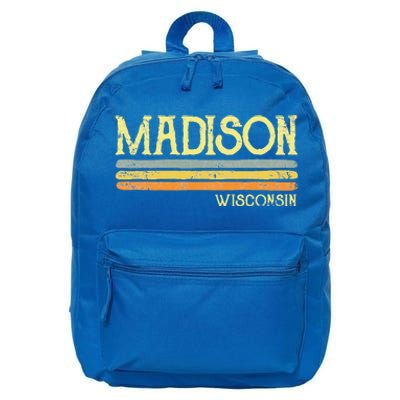 Madison Wisconsin Wi Love Gift Souvenir 16 in Basic Backpack