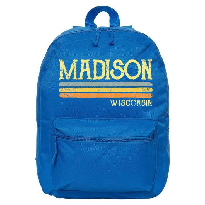 Madison Wisconsin Wi Love Gift Souvenir 16 in Basic Backpack