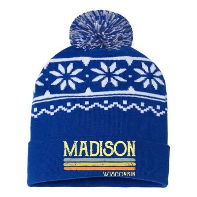 Madison Wisconsin Wi Love Gift Souvenir USA-Made Snowflake Beanie