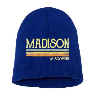 Madison Wisconsin Wi Love Gift Souvenir Short Acrylic Beanie