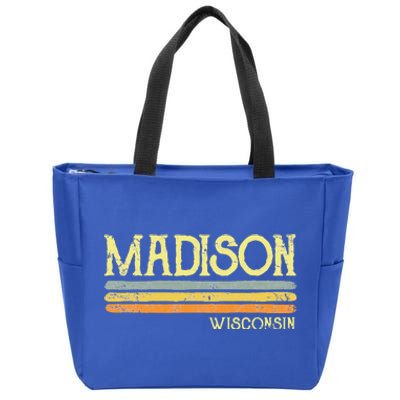 Madison Wisconsin Wi Love Gift Souvenir Zip Tote Bag