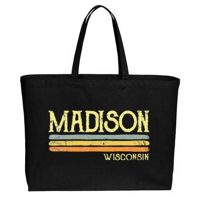 Madison Wisconsin Wi Love Gift Souvenir Cotton Canvas Jumbo Tote