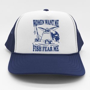 Mamono World Women Want Me Fish Fear Me Trucker Hat