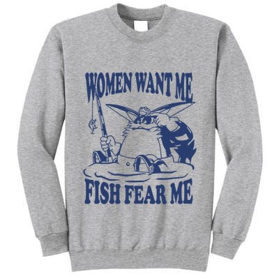 Mamono World Women Want Me Fish Fear Me Tall Sweatshirt